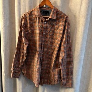 Banana Republic‎ Men’s Button up Long Sleeve Shirt, XL, Brown, navy with denim.